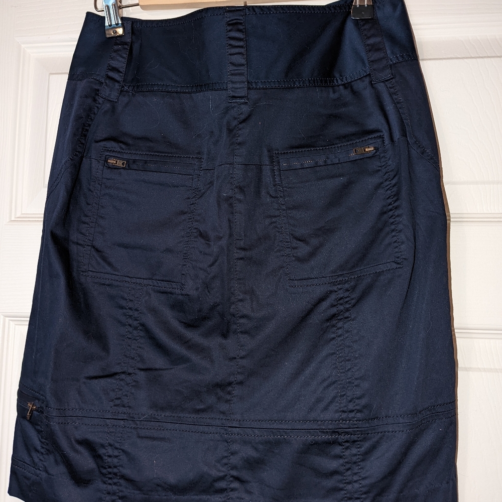 DVF Navy Blue Samantha Multi Zippers Skirt Sz 8 - Picture 9 of 16
